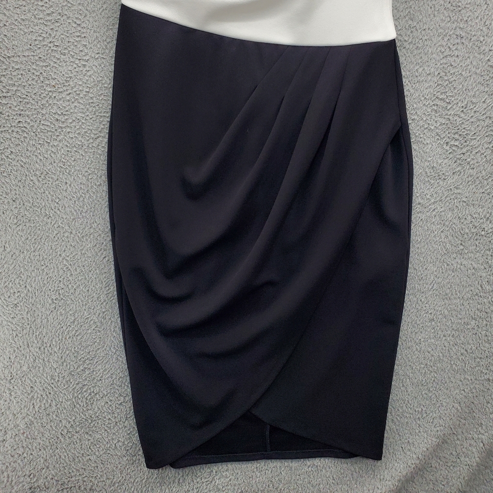 Adrianna Papell White and black Two-Tone Midi Dress - Picture 4 of 12